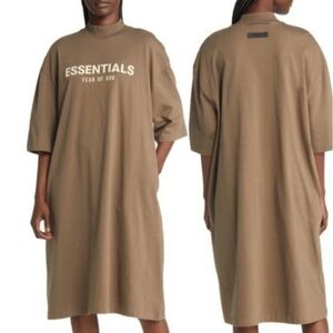 Fear Of God Essentials Core Jersey Tee Dress - Wood Color Sz XXL